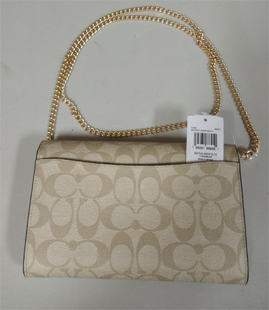 COACH CH361 Signature Canvas Floral Envelope Clutch Crossbody Bag-Light Khaki Multi