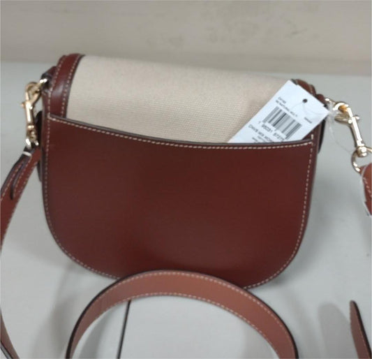 Coach CH183 Canvas and Leather Mix Morgan Saddle Bag - Natural Multi