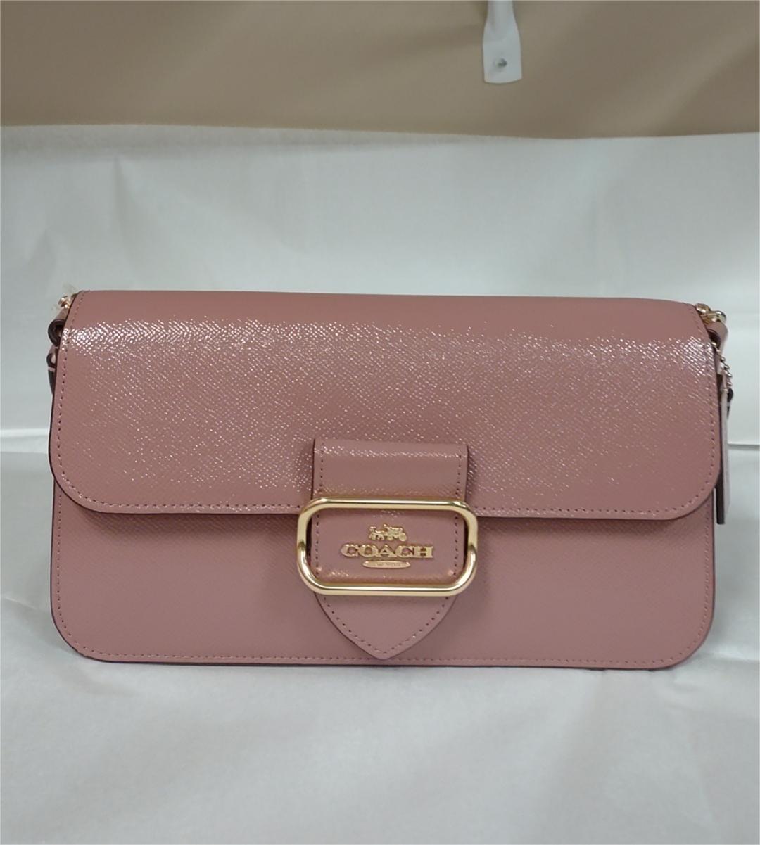 Coach CE564 Morgan Shoulder Bag Patent Crossgain Leather - Dusty Rose