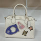 COACH F20915 Varsity Patches Leather Mini Bennett Satchel - Chalk