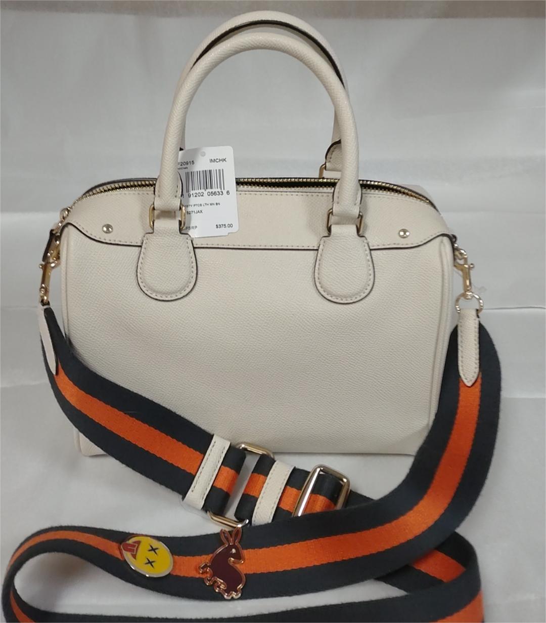 COACH F20915 Varsity Patches Leather Mini Bennett Satchel - Chalk