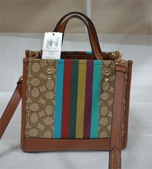 Coach CC906 Dempsey Tote 22 In Signature Jacquard With Coach Patch & Stripe