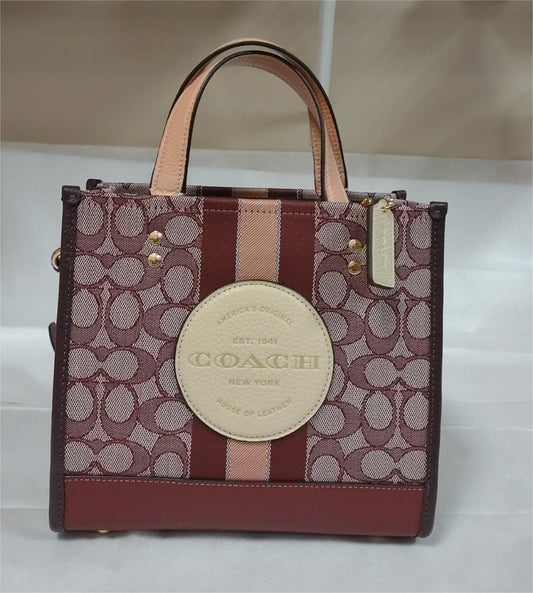 Coach C8417 Dempsey Tote 22 In Signature Jacquard With Coach Patch & Stripe