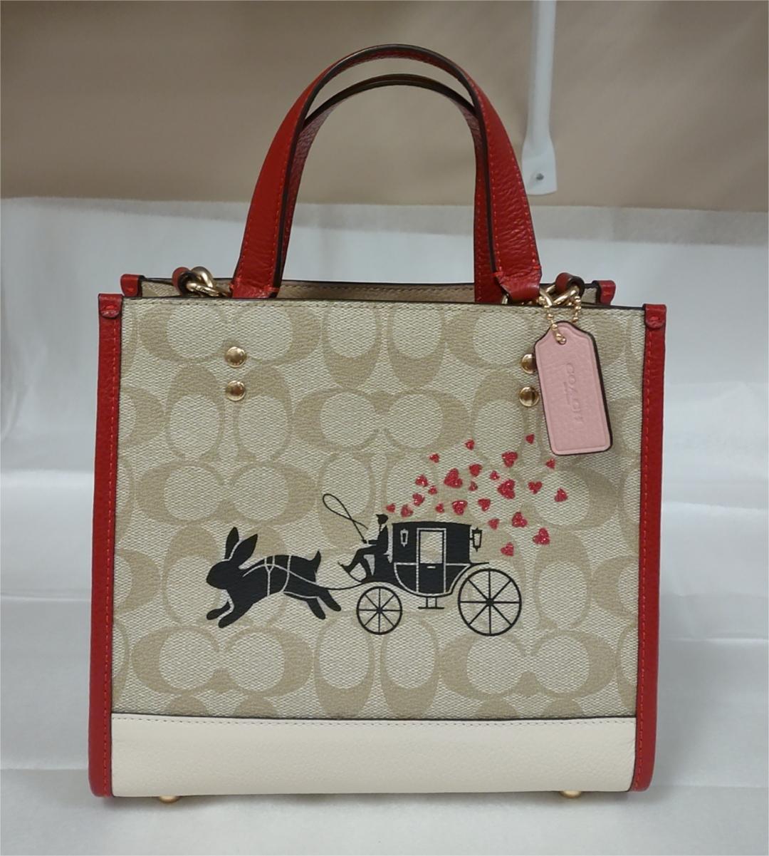 Coach CF404 Lunar New Year Dempsey Tote 22 Signature Canvasa W Rabbit ...
