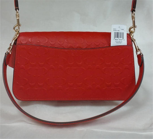 Coach CH318 Morgan Shoulder Bag In Signature Leather - Electric Red