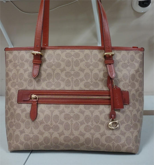 Coach CD279 Tayler Carryall In Signature Canvas Tote - Tan Rust Brown