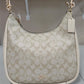 COACH C9191 Jules Hobo Pebble & Snake-Embossed Leather Bag-Light Khaki/Ivory Multi