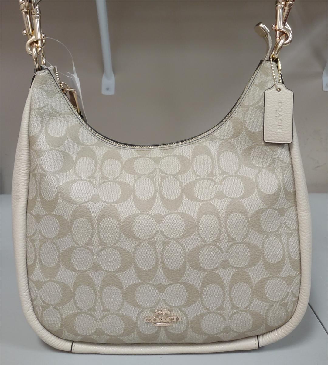 COACH C9191 Jules Hobo Pebble & Snake-Embossed Leather Bag-Light Khaki/Ivory Multi