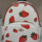 Coach CH328 Mini Court Backpack With Wild Strawberry Print - Chalk Multi
