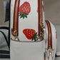 Coach CH328 Mini Court Backpack With Wild Strawberry Print - Chalk Multi