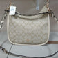 COACH C9191 Jules Hobo Pebble & Snake-Embossed Leather Bag-Light Khaki/Ivory Multi