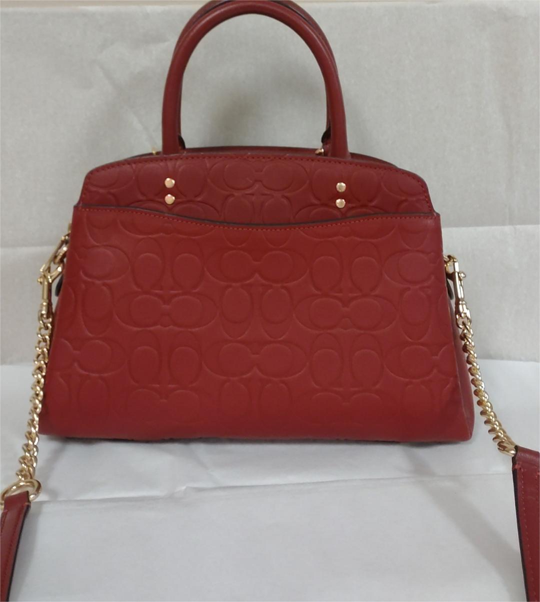 Coach C7278 Mini Lillie Carryall In Signature Leather Satchel Bag - Cherry