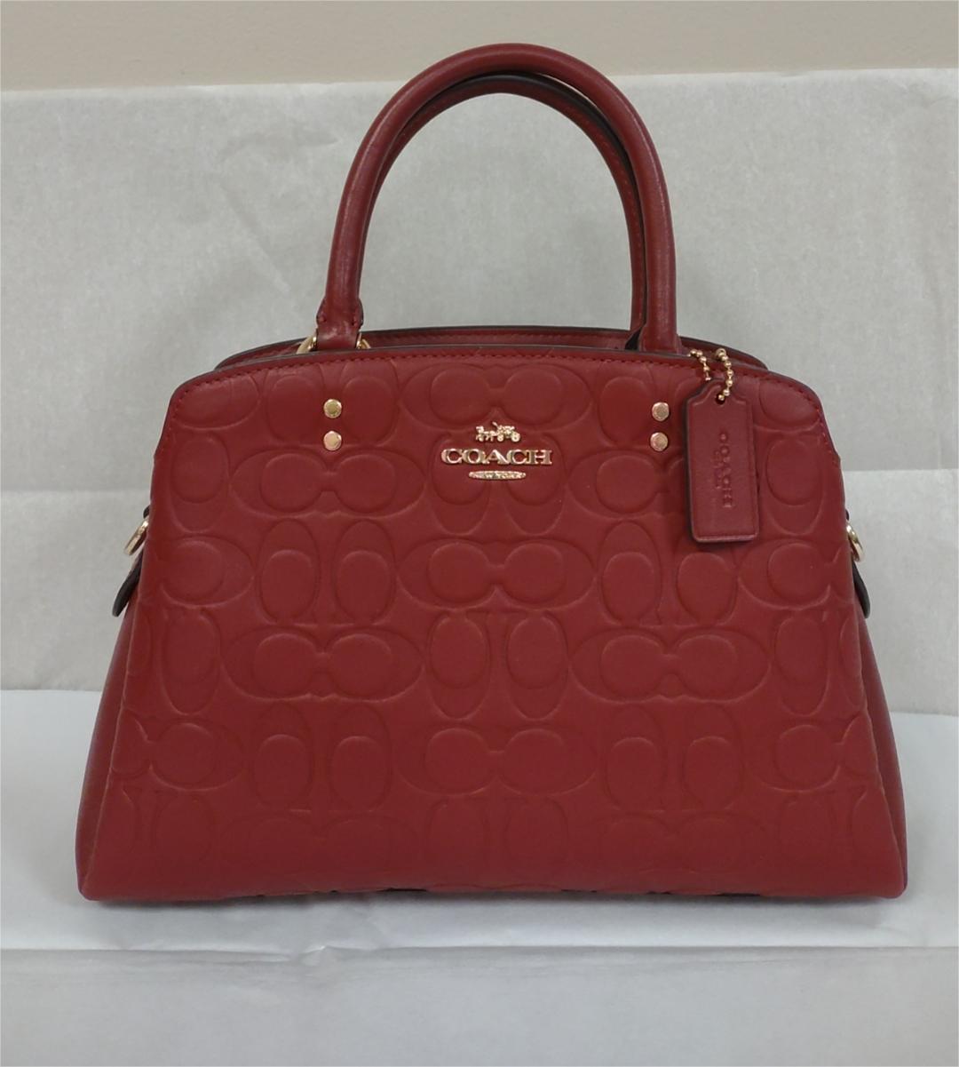 Coach C7278 Mini Lillie Carryall In Signature Leather Satchel Bag - Cherry