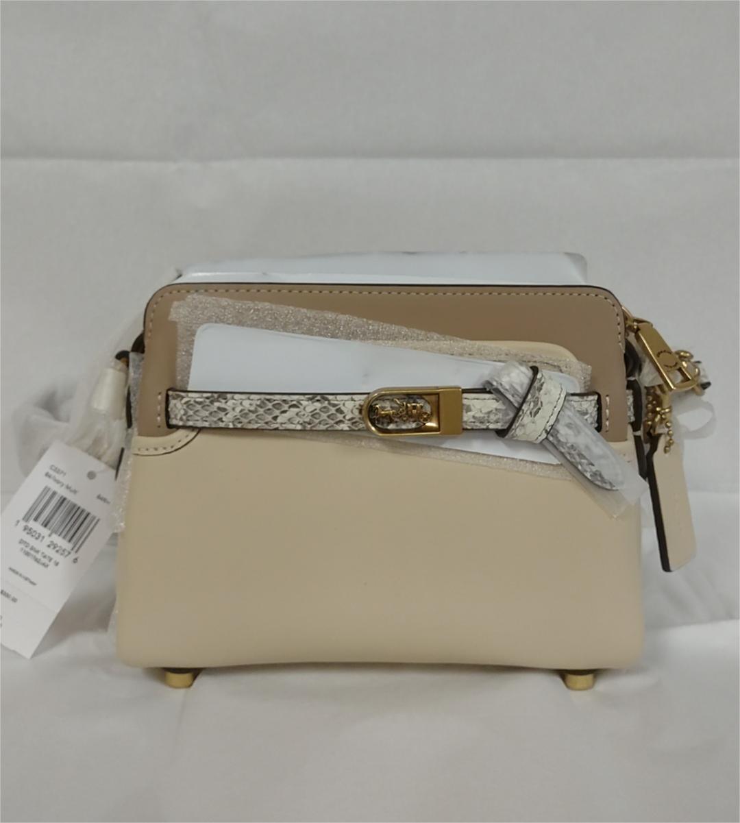 COACH C5371 Tate 18 Crossbody With Snakeskin - Ivory Multi