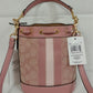 Coach C8322 Mini Dempsey Signature Jacquard with Stripe & Patch Bucket Bag-True Pink