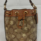 COACH CE587 Dempsey Drawstring Bucket Bag 15 Signature Canvas Snowflake