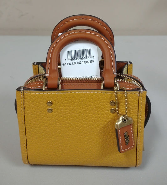 Coach CI808 Rogue 12 In Colorblock Regenerative Leather-Brass/Butter Yellow burgundy