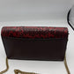 Coach 79600 Blocked Snakeskin Chain Shoulder Bag Handbag - Red Multi