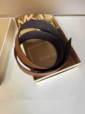 Michael Kors brown leather belt label