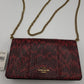 Coach 79600 Blocked Snakeskin Chain Shoulder Bag Handbag - Red Multi