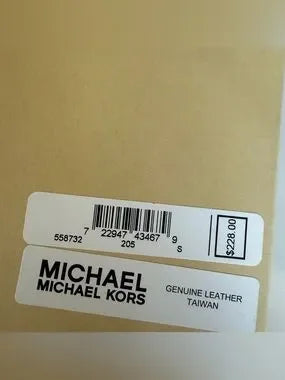 Michael Kors brown leather belt packaging