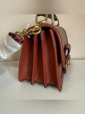 Coach C8450 brown signature satchel detail