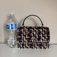 Tory Burch Kira black pink tweed chain wallet detail