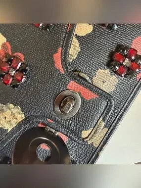 Coach F33618 floral jewel crossbody bag detail