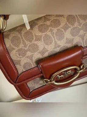Coach C8450 brown signature satchel detail