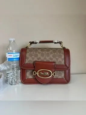 Coach C8450 brown signature satchel detail