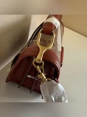 Coach C8450 brown signature satchel detail