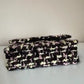 Tory Burch Kira black pink tweed chain wallet detail