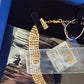 Swarovski gold necklace choker detail