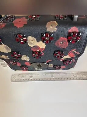 Coach F33618 floral jewel crossbody bag detail