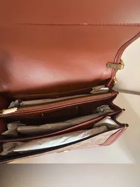 Coach C8450 brown signature satchel detail