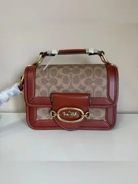 Coach C8450 brown signature satchel front view