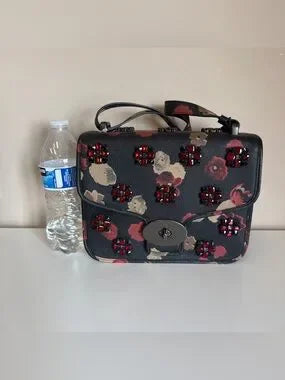 Coach F33618 floral jewel crossbody bag detail