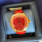 Swarovski red and gold watch detail
