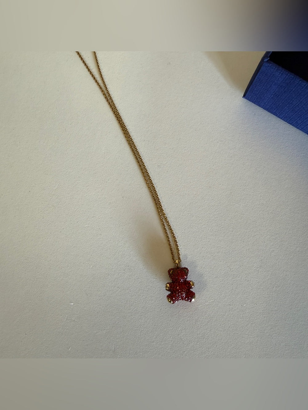Swarovski Gold-Tone Chain Necklace with Red Teddy Bear Pendant - 5388876 - detail 6