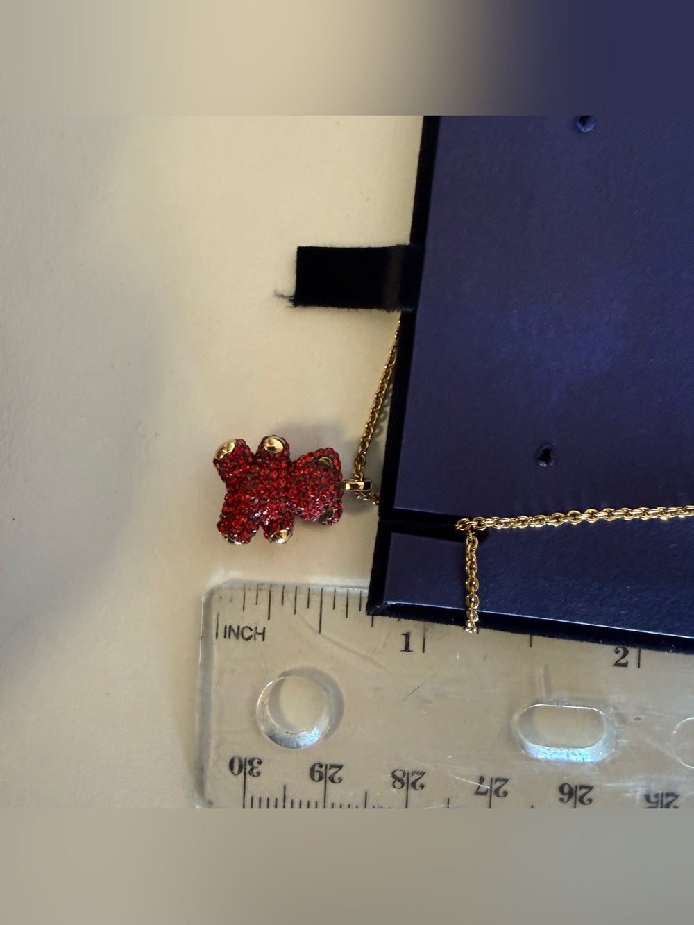 Swarovski Gold-Tone Chain Necklace with Red Teddy Bear Pendant - 5388876 - detail 7