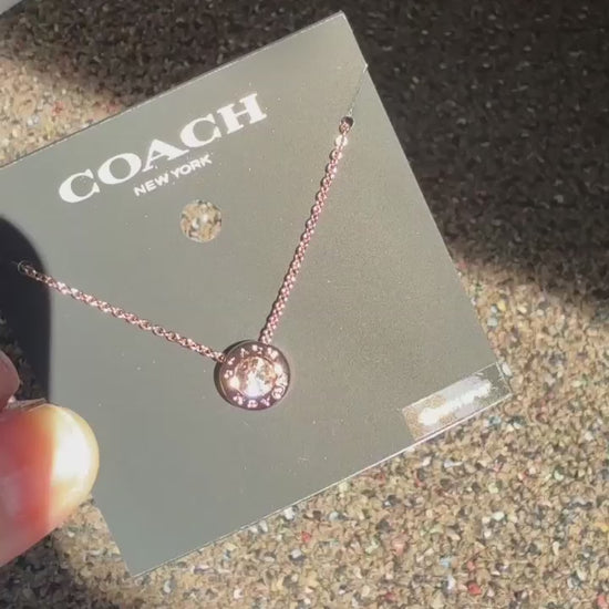 Coach 54514 rose gold disc pendant necklace product video