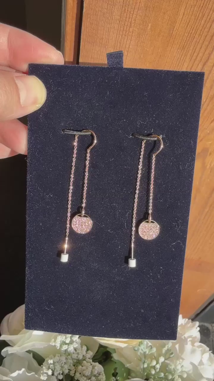 Swarovski Rose Gold-Tone Dangle Drop Earrings - 5253285 product video