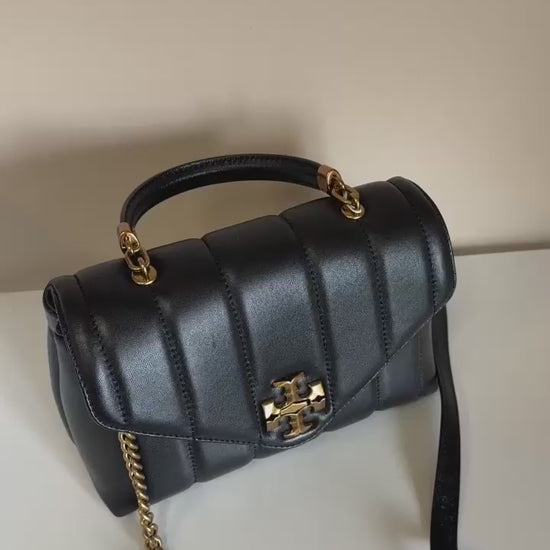 Tory Burch Kira 83943 black quilted satchel product video