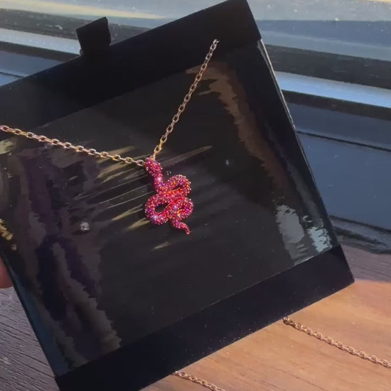 Swarovski pink crystal pendant necklace product video