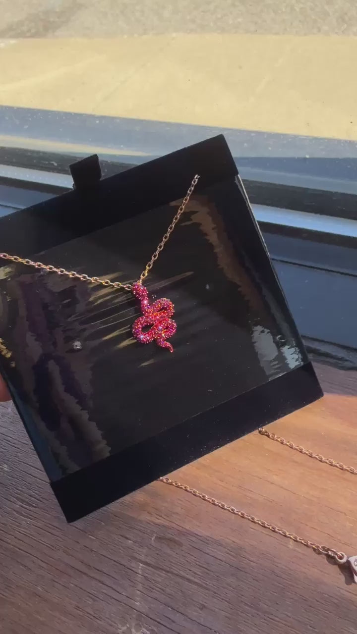 Swarovski pink crystal pendant necklace product video