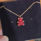 Swarovski Gold-Tone Chain Necklace with Red Teddy Bear Pendant - 5388876 product video