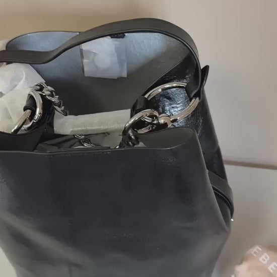 Rebecca Minkoff black leather structured backpack video