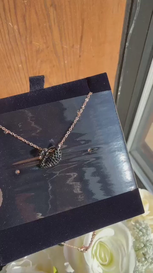 Swarovski Black Swan Rose Gold-Tone Pendant Necklace - 5204133 product video