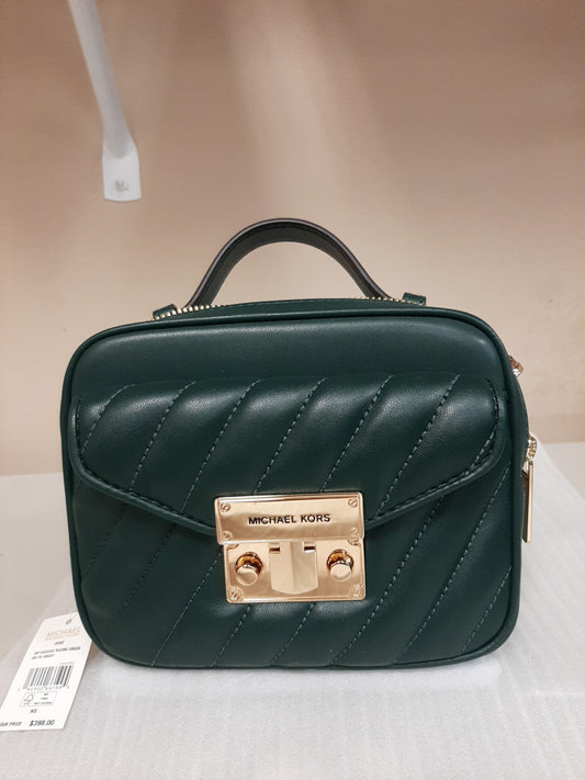 Michael Kors Rose Small Top Handle Quilted Crossbody Bag - Racing Green