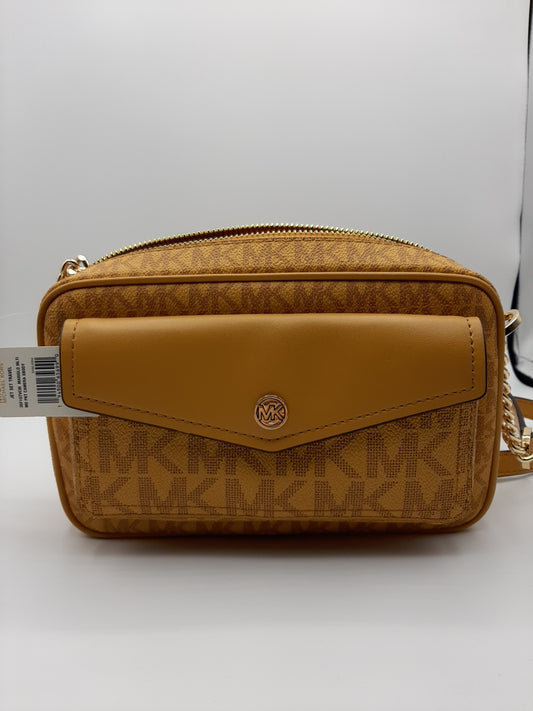 Michael Kors Jet Set Travel Medium Pocket Camera Crossbody Bag- Marigold Multi